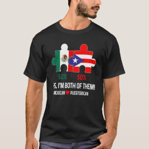 Camiseta Bandera Del Patrimonio De Puerto Rico Y México Org