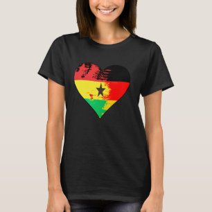 Camiseta Bandera del patrimonio del corazón alemán y ghanés
