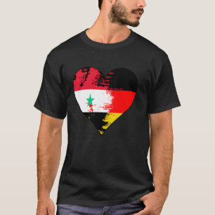 Camiseta Bandera del patrimonio del corazón alemán y sirio