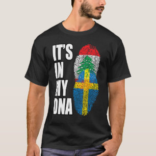 Camiseta Bandera Del Patrimonio Mezcla De Adn Libanés Y Sue