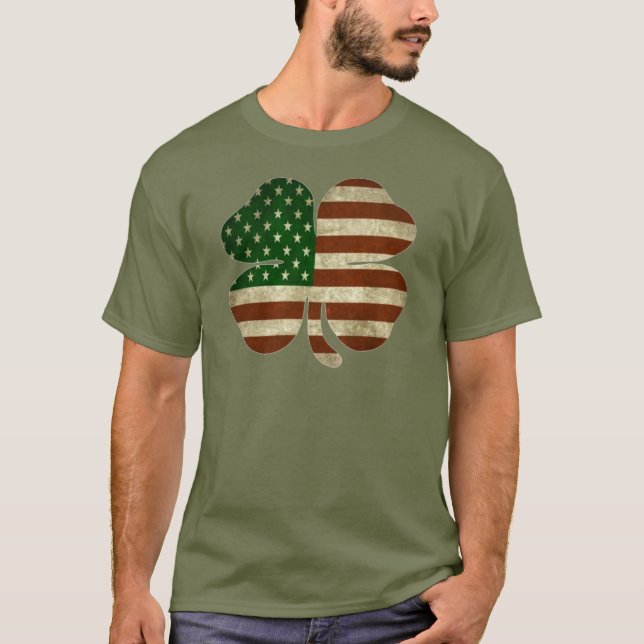 Camiseta Bandera del patriota irlandés del shamrock america (Anverso)
