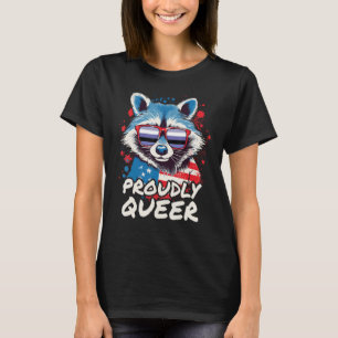 Camiseta Bandera del Perifluido Orgullosa Queer Raccoon Gaf