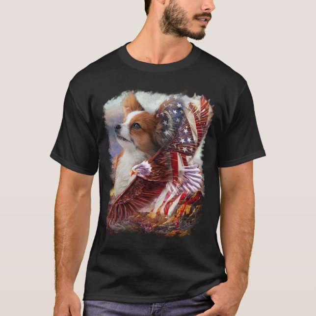 Camiseta Bandera del perro y del águila America Classic Vin (Anverso)