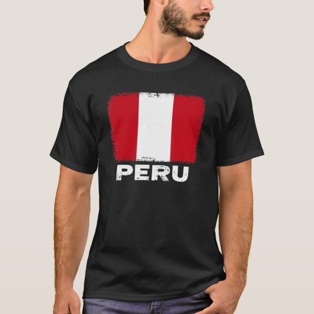 Camiseta Bandera del Perú apoya a peruanas (Anverso)
