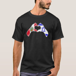 Camiseta Bandera del Perú israelí Corazón peruano