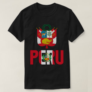 Camiseta Bandera del Perú y Patriótico Del Escudo De Armas