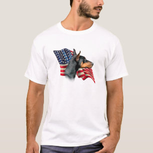 Camiseta Bandera del Pinscher del Doberman