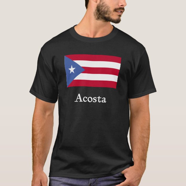 Camiseta Bandera del puertorriqueño de Acosta (Anverso)