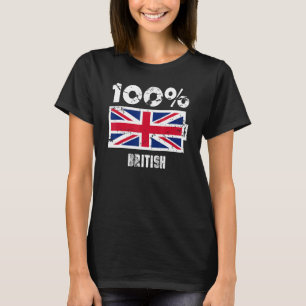 Camiseta Bandera del Reino Unido 100 Batería británica Po