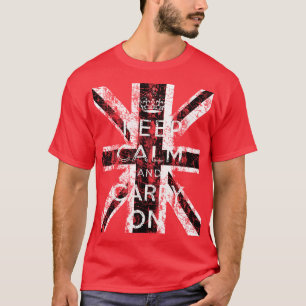 CAMISETA BANDERA DEL REINO UNIDO APURADA MANTÉN LA CALMA Y 