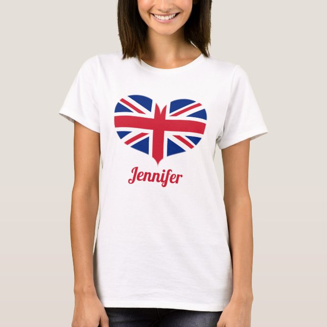 Camiseta Bandera del Reino Unido con forma de corazón | Per (Anverso)