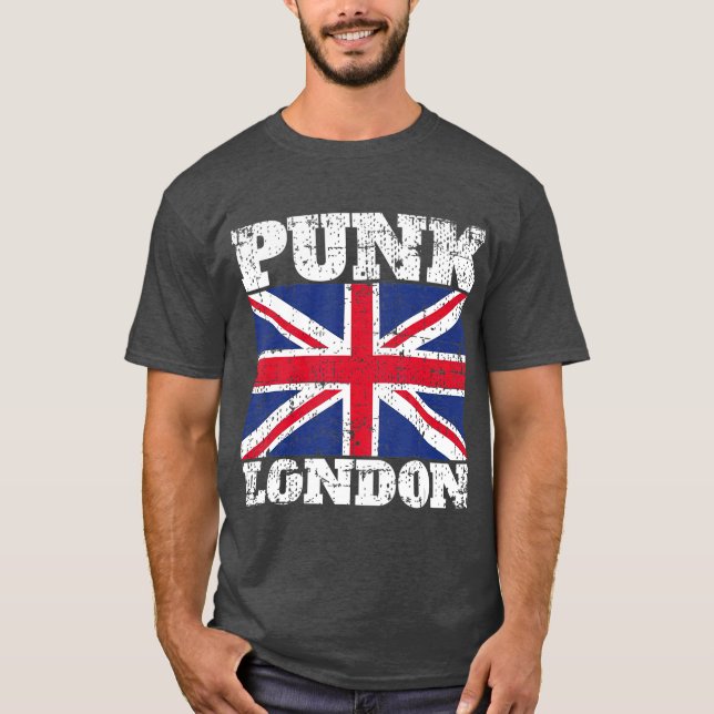 Camiseta Bandera del Reino Unido de la roca del Punk del pu (Anverso)