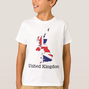 Camiseta Bandera del Reino Unido dentro del diseño del mapa