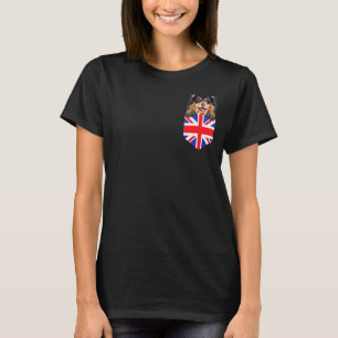 Camiseta Bandera del Reino Unido Perro finlandés Lapphund E