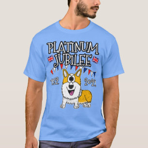 Camiseta Bandera del Reino Unido Platinum Jubilee Corgi Dog