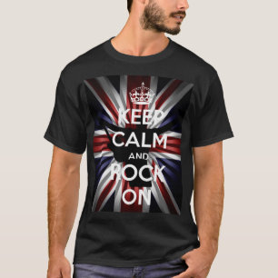 Camiseta Bandera del Reino Unido Sunburst Keep Calm and Roc