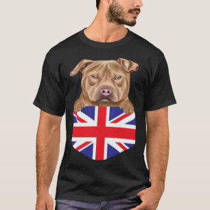 Camiseta Bandera Del Reino Unido Usa Staffordshire Terrier 