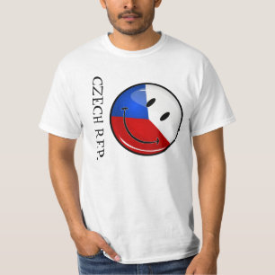 Camiseta Bandera del representante checo brillante redonda