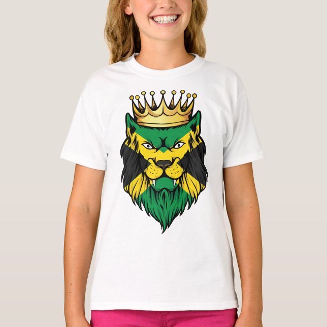 Camiseta Bandera del Rey del León de Jamaica (Anverso)