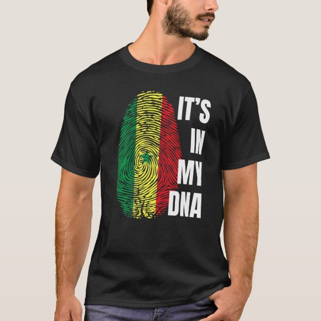 Camiseta Bandera del Senegal Adn huella digital Mes de hist (Anverso)