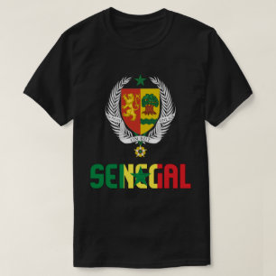 Camiseta Bandera del Senegal y Patriótico Del Escudo De Arm