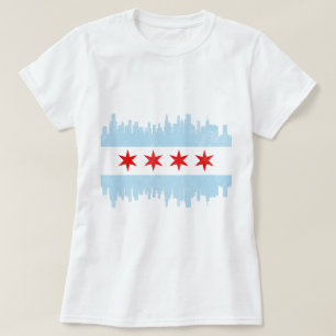Camiseta Bandera del Skyline de Chicago con problemas