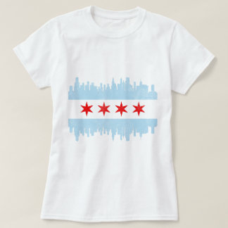 Camiseta Bandera del Skyline de Chicago con problemas