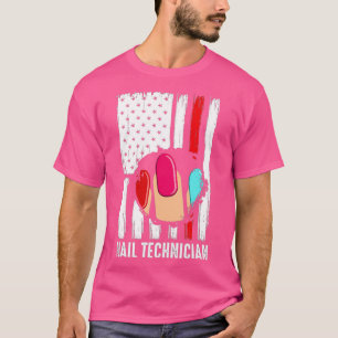 Camiseta Bandera del técnico de las uñas Manos Artista Tecn