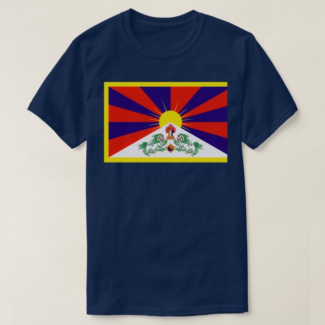 Camiseta Bandera del Tíbet Libre Tibet Budismo Himalaya (Diseño del anverso)