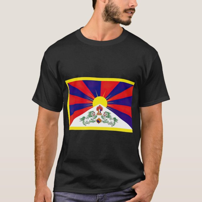 Camiseta Bandera del Tíbet Libre Tibet Budismo Himalaya (Anverso)
