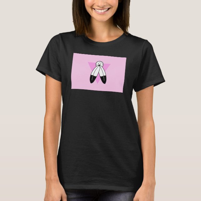 Camiseta Bandera del Triángulo Rosa de Dos Espíritus (Anverso)