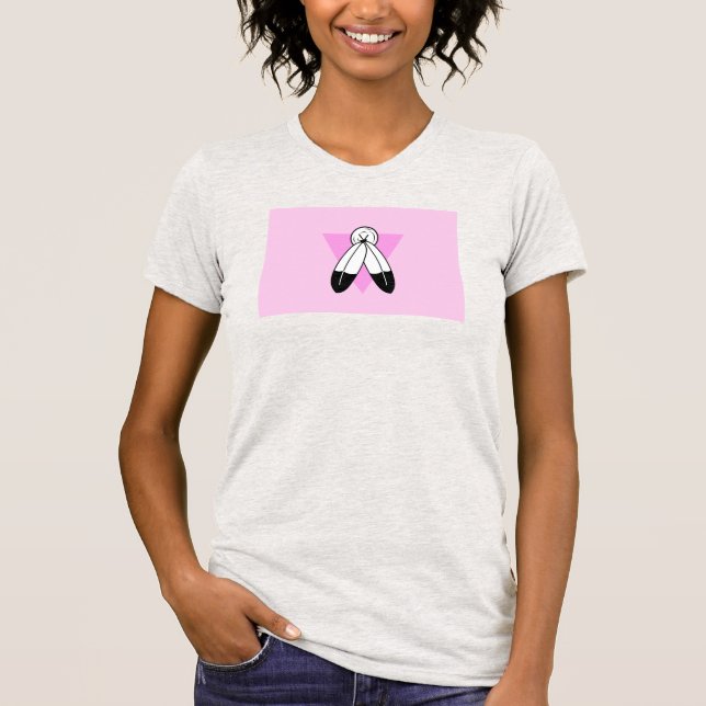 Camiseta Bandera del Triángulo Rosa de Dos Espíritus (Anverso)