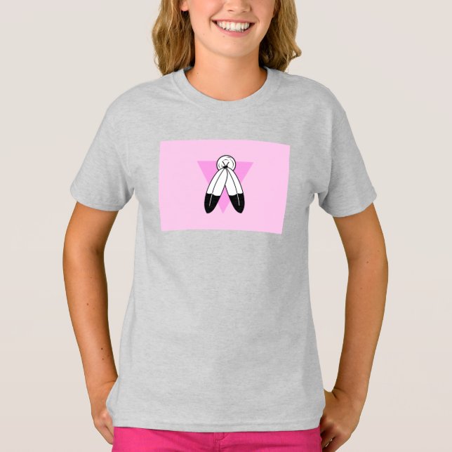 Camiseta Bandera del Triángulo Rosa de Dos Espíritus (Anverso)