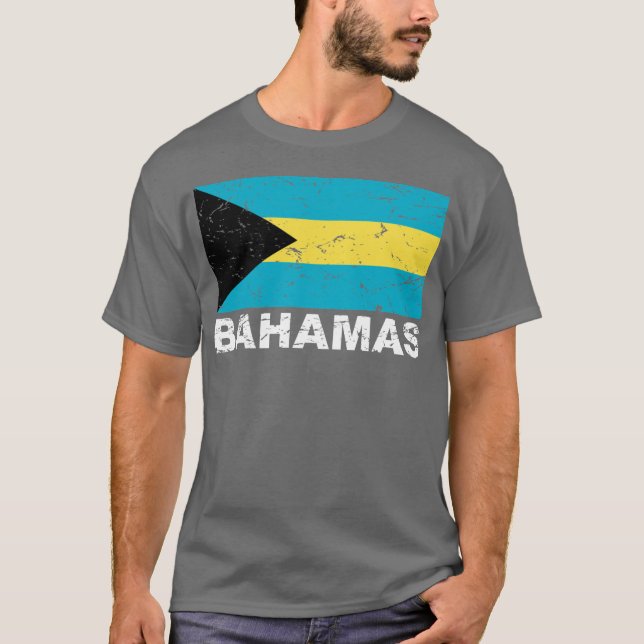 Camiseta Bandera del vintage de Bahamas (Anverso)