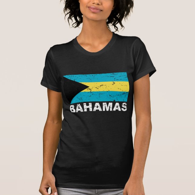 Camiseta Bandera del vintage de Bahamas (Anverso)