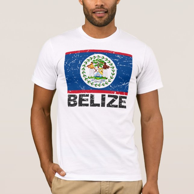 Camiseta Bandera del vintage de Belice (Anverso)