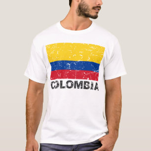 Camiseta Bandera del vintage de Colombia