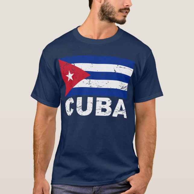 Camiseta Bandera del vintage de Cuba (Anverso)