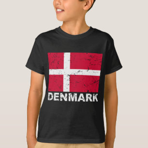 Camiseta Bandera del vintage de Dinamarca