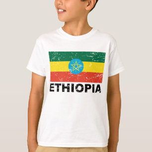 Camiseta Bandera del vintage de Etiopía