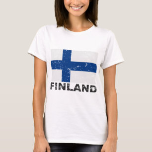 Camiseta Bandera del vintage de Finlandia