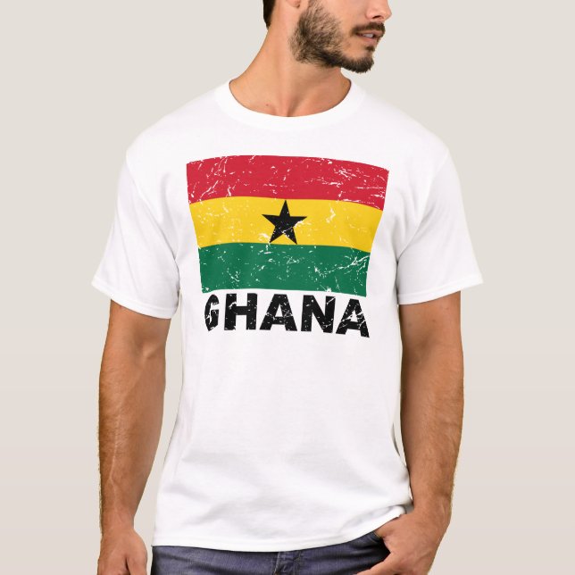 Camiseta Bandera del vintage de Ghana (Anverso)