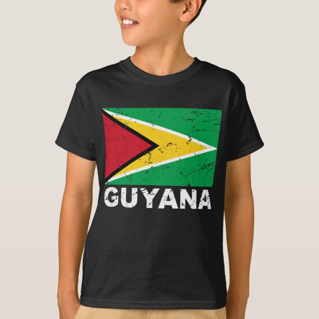 Camiseta Bandera del vintage de Guyana (Anverso)