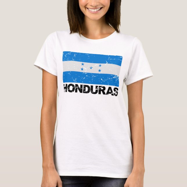 Camiseta Bandera del vintage de Honduras (Anverso)