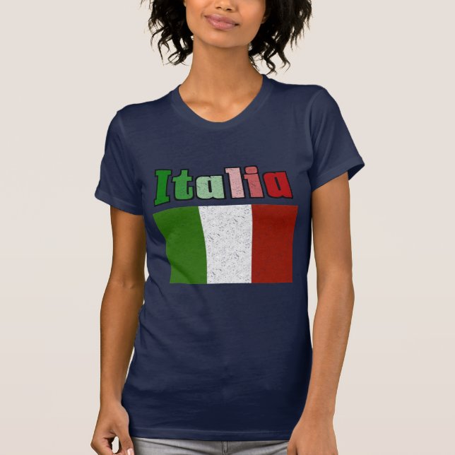 Camiseta Bandera del vintage de Italia (Anverso)
