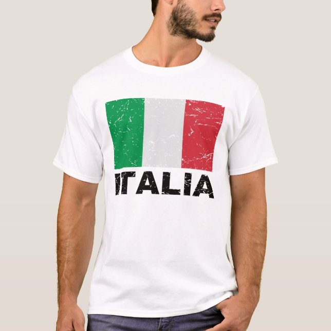 Camiseta Bandera del vintage de Italia (Anverso)