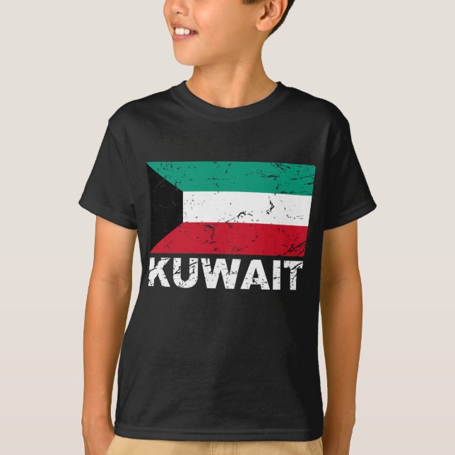 Camiseta Bandera del vintage de Kuwait (Anverso)