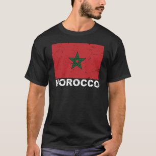 Camiseta Bandera del vintage de Marruecos