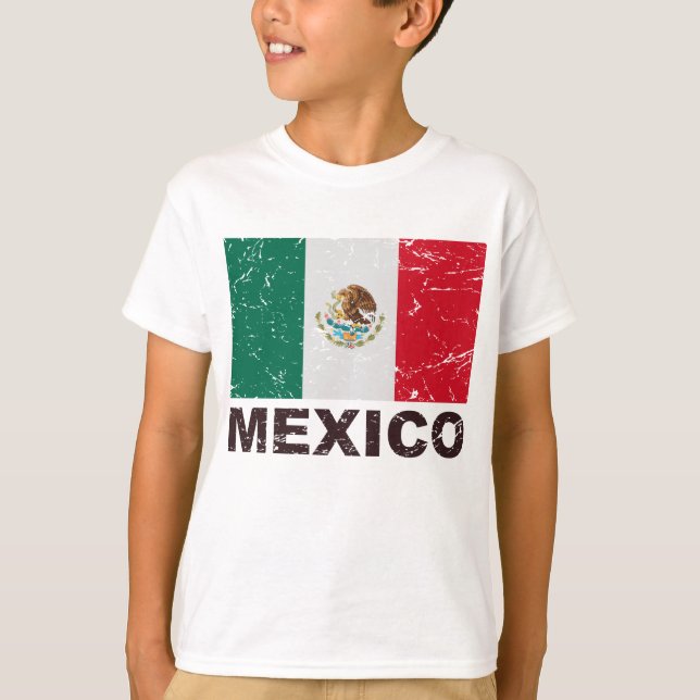 Camiseta Bandera del vintage de México (Anverso)