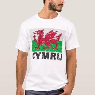 Camiseta Bandera del vintage de País de Gales CYMRU